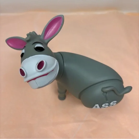 Gray Donkey Action Figure Toy with Pink Accents - Picture 10 of 14